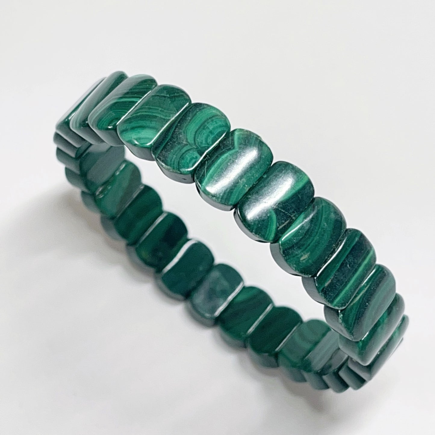 天然石 孔雀石バングル (約7x11mm)