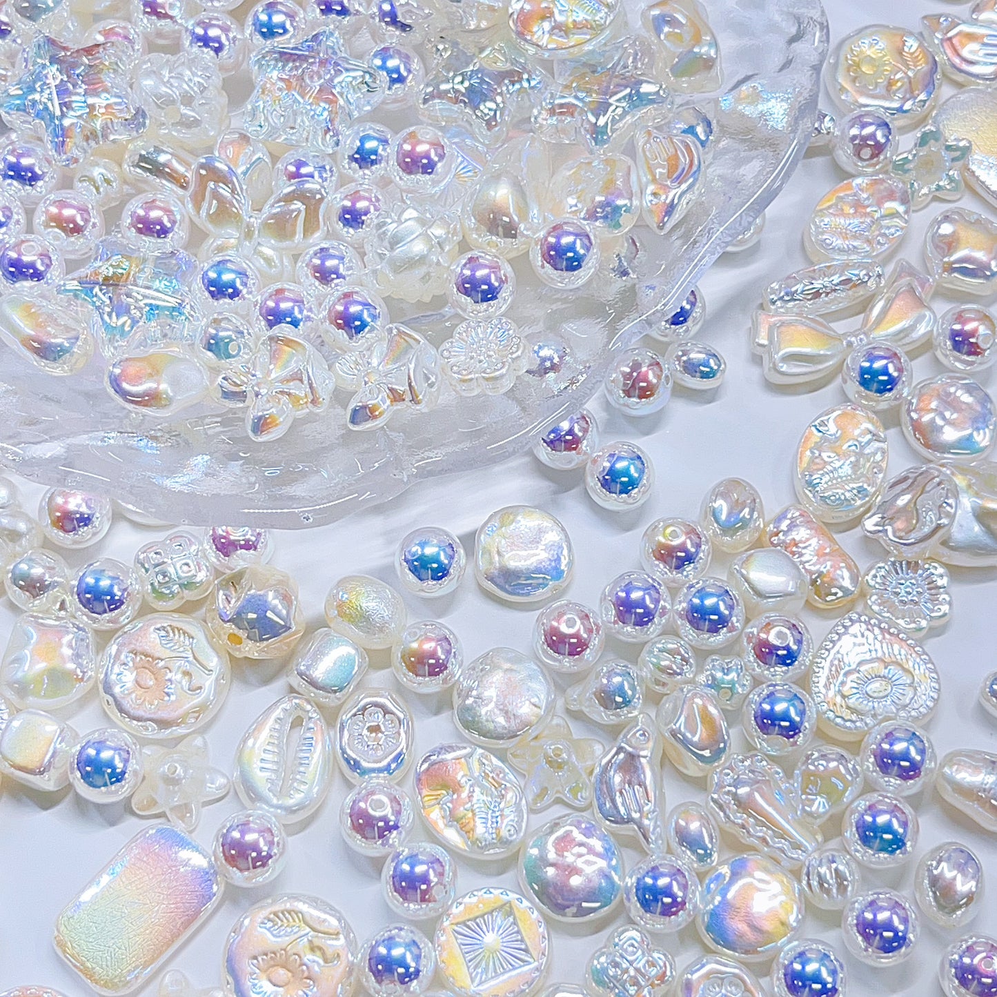 【BZ 1004】マーメイドの宝箱ーAK天女パール 光学メッキ加工バロック風アクリルビーズ 綺麗な光沢 高級感 大人系ーNEW