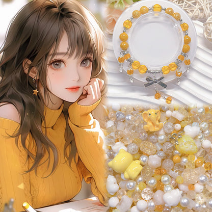【BZ97】癒される笑顔ー高品質ガラスビーズ&レジンビーズ&アクリルビーズ&スターライトビーズ