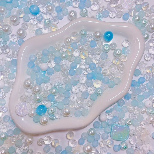 【キャンペーン-BUY 1 SERVICE 1】沖縄の海ー高品質ガラスビーズ&天然石（ホワイトクリスタル）&アクリルビーズ&スターライトビーズ&樹脂ビーズ