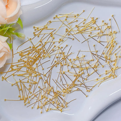 高品質DIY用丸ピン（シルバー&ゴールドメッキ加工)錆びにくい、色落ちにくい　0.5*18mm