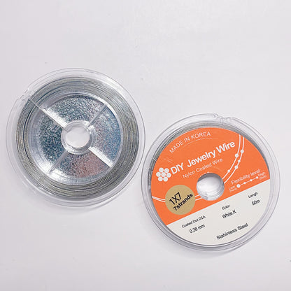 高品質韓国製シルバー&ゴールドワイヤー　色落ちにくい　0.38mm*50ｍ