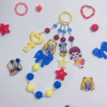 【BZ 409】童話の町ー高品質アクリルビーズ&天然石（辰砂）&希土晶晶&レジンビーズ&チャーム