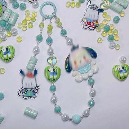 【BZ 414】ハッピーポチャチャー高品質ガラスビーズ&アクリルビーズ&希土晶晶&イラストビーズ&チャーム