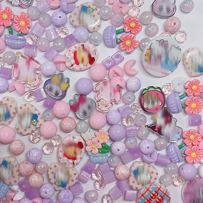 【BZ 451】ハッピーフレンズー高品質アクリルビーズ&スターライトビーズ&イラストビーズ&ガラスビーズ&レジンビーズ（プレゼント付き）