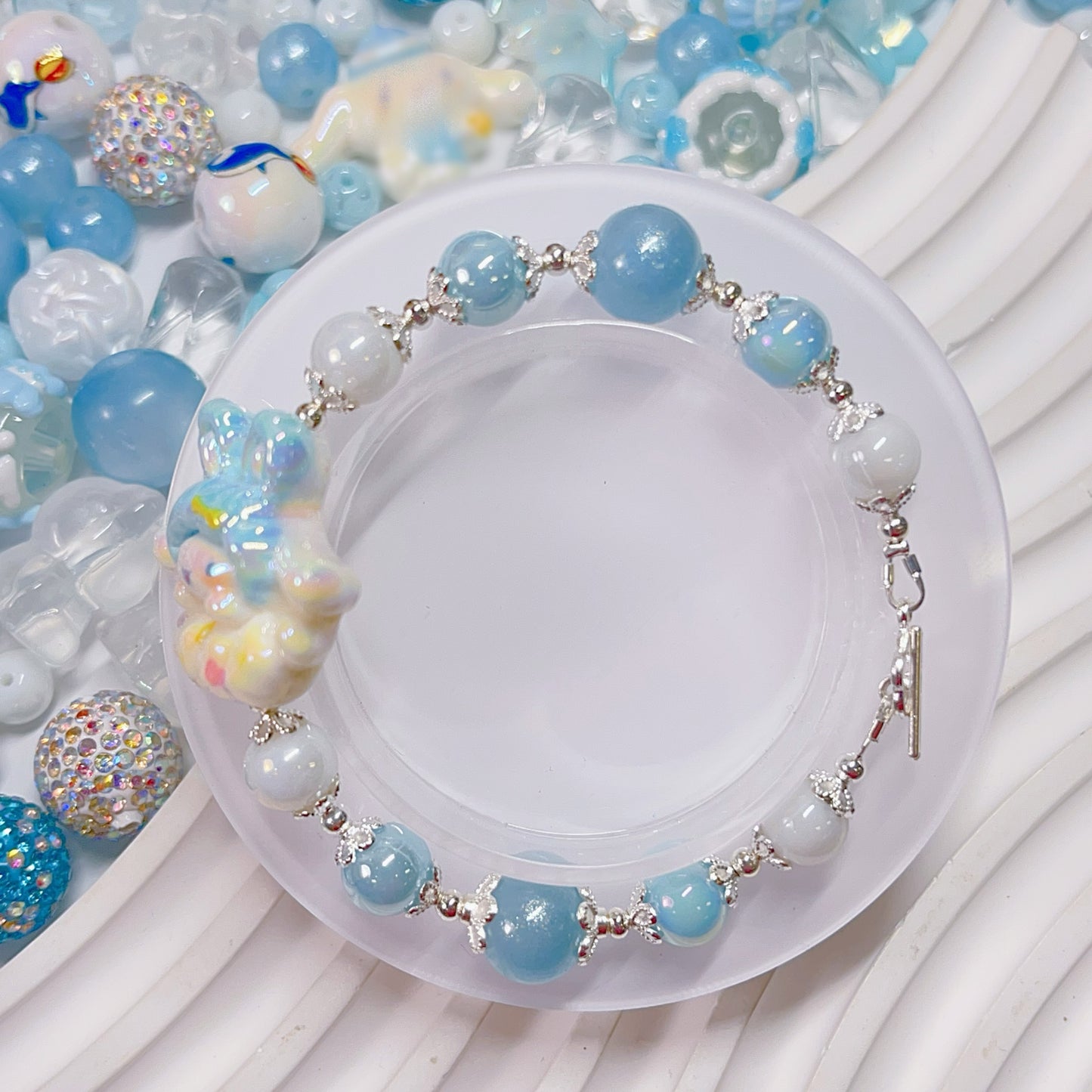 【BZ 485】しなたんの夏休みー高品質アクリルビーズ&イラストビーズ&ぷっくりペイントビーズ（夜光）&キラキラストーンビーズ&ガラスビーズ