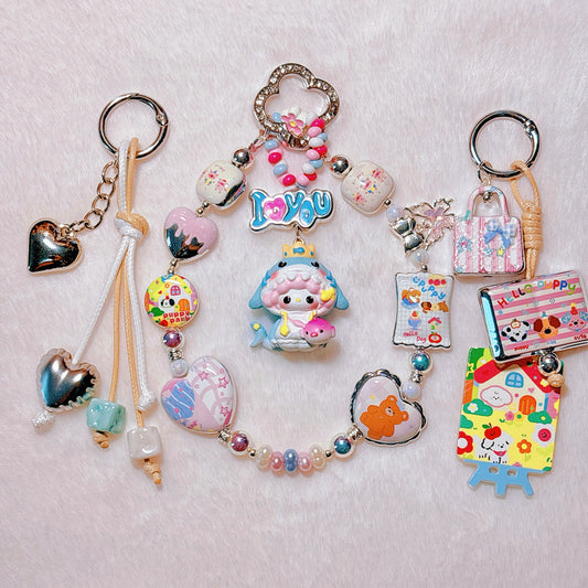 【特別奉仕品】クロにゃんにゃんシロワンワン－シルバーメッキビーズ