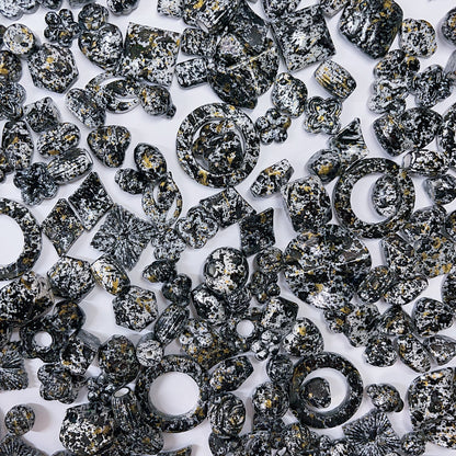 【BZ 697】水墨ー高品質アクリルビーズ　豊かなデザイン　落ち着いた色味