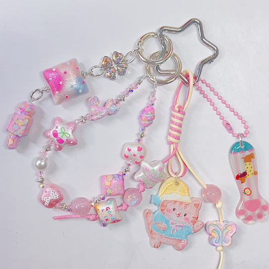 【BZ 768】ピンク楽園ー高品質バロック風アクリルビーズ　レリーフ加工ビーズ　小サイズMIX　合わせやすい　豊かなデザインーNEW