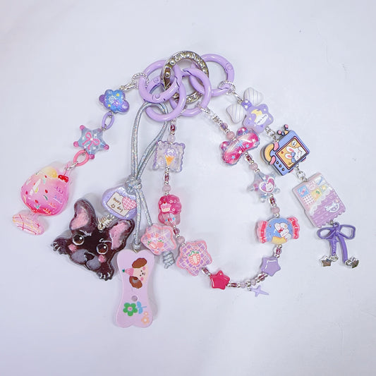 【BZ 835】葡萄味ー高品質アクリルビーズ　レリーフ加工ビーズ（一部夜光）　小サイズMIX　合わせやすい　豊かなデザイン