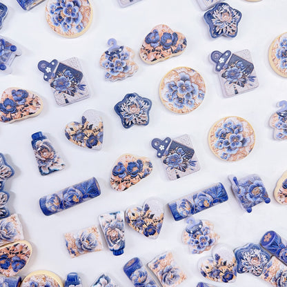 【特別奉仕品】蒼華ー刺繍デザイン　レリーフ加工　高級感