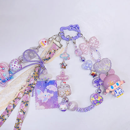 【BZ 964】ふんわりパープルー高品質アクリルビーズ　レリーフ加工ビーズ（一部夜光）　小サイズMIX　合わせやすい　可愛いビーズもりもり