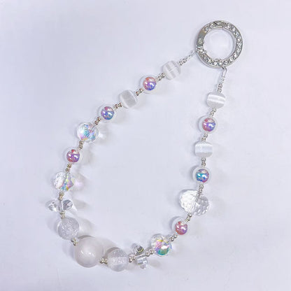 【BZ 988】雪の花ー高品質樹脂ビーズ&希土晶晶&キャツアイ&ガラスビーズ&カラーチェンジビーズ&AK天女パール　透明感　大人系ーNEW