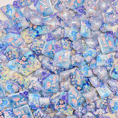 【特別奉仕品】花と小鳥ーレリーフ加工　一部夜光ーNEW