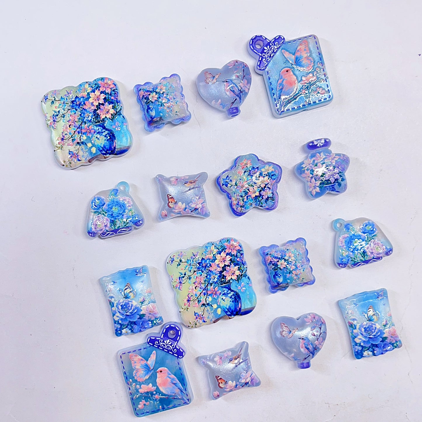 【特別奉仕品】花と小鳥ーレリーフ加工　一部夜光ーNEW