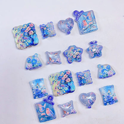 【特別奉仕品】花と小鳥ーレリーフ加工　一部夜光ーNEW