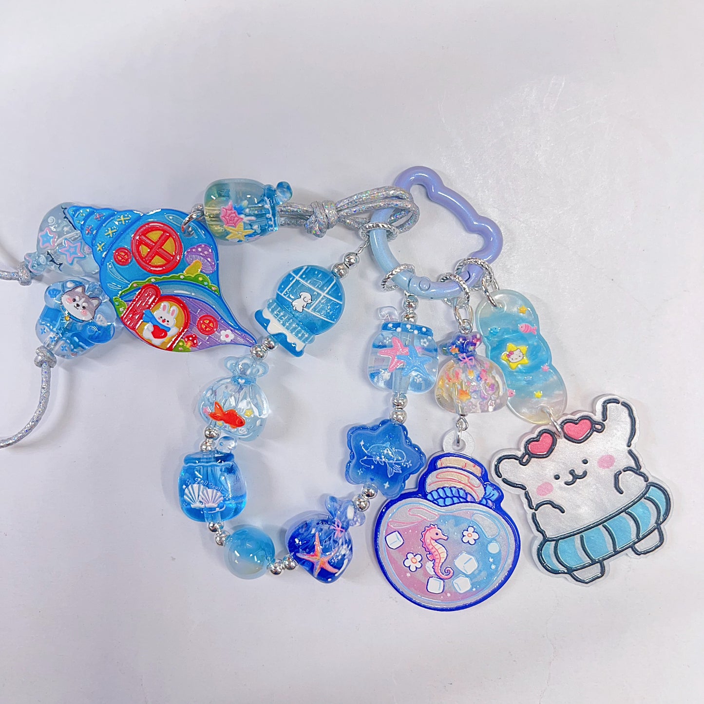 【BZ 991】海の歌ー高品質アクリルビーズ　レリーフ加工ビーズ（一部夜光）　小サイズMIX　合わせやすいーNEW