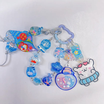 【BZ 991】海の歌ー高品質アクリルビーズ　レリーフ加工ビーズ（一部夜光）　小サイズMIX　合わせやすいーNEW