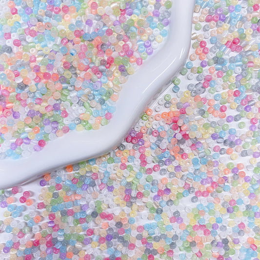 【BZ 1032】ちびキャッツアイー高品質キャツアイビーズ　ちゅるんちゅるん　 飾り用  万能ビーズ　パステルカラー　4ｍｍ－NEW
