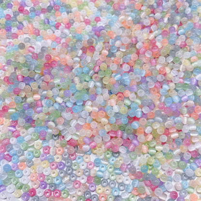【BZ 1032】ちびキャッツアイー高品質キャツアイビーズ　ちゅるんちゅるん　 飾り用  万能ビーズ　パステルカラー　4ｍｍ－NEW