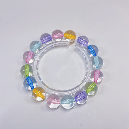 【BZ 1045】虹色キャンディー高品質芯染めタイプちゅるんちゅるんアクリルビーズ　ビビットカラー　透明感　飾り用　8/10/12ｍｍーNEW