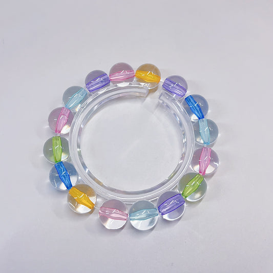 【BZ 1045】虹色キャンディー高品質芯染めタイプちゅるんちゅるんアクリルビーズ　ビビットカラー　透明感　飾り用　8/10/12ｍｍーNEW