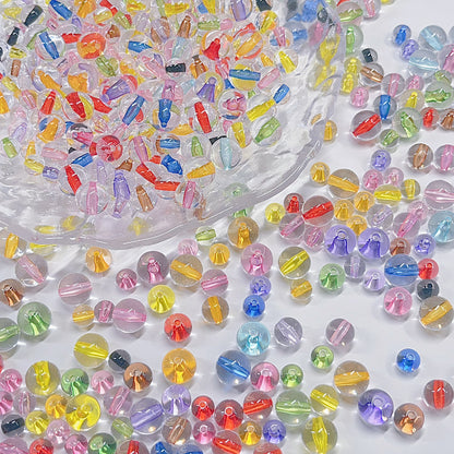【BZ 1045】虹色キャンディー高品質芯染めタイプちゅるんちゅるんアクリルビーズ　ビビットカラー　透明感　飾り用　8/10/12ｍｍーNEW