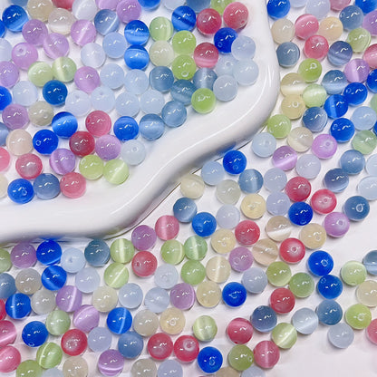 【BZ 1062】氷菓ー高品質キャツアイビーズ（天然石素材入り）　ちゅるんちゅる　綺麗な光沢　大人系　10mmーNEW
