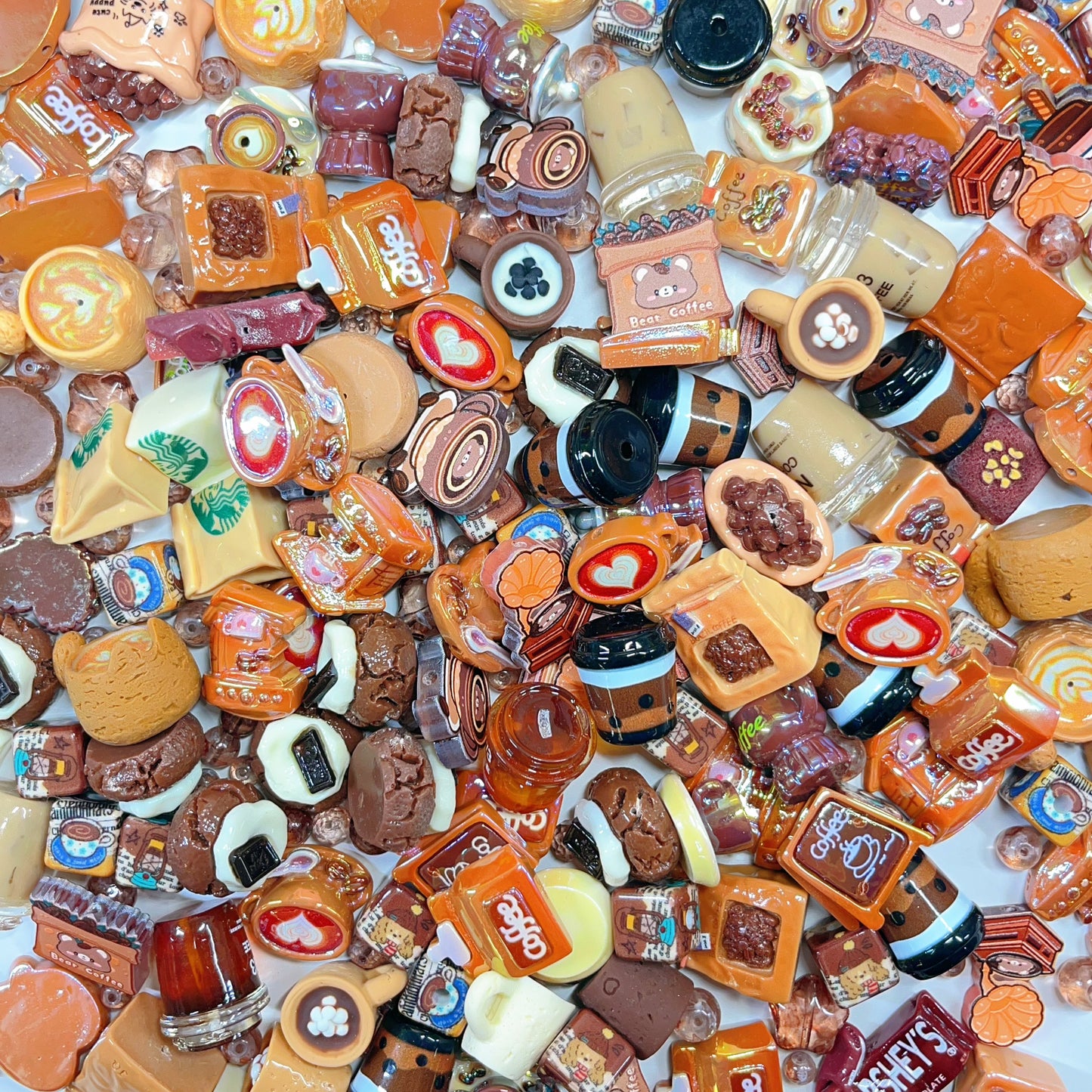 【BZ 1067】コーヒー館ー高品質ガラスビーズ&デコパビーズ&アクリルビーズ　豊かなデザインーNEW