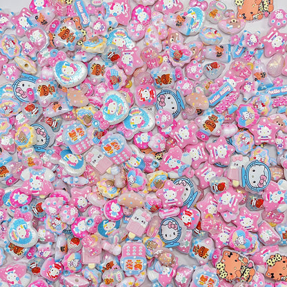【BZ 1070】KTのホリデーー高品質アクリルビーズ　レリーフ加工ビーズ　ミニプレート　小サイズMIX　豊かなデザインーNEW