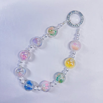 【BZ 1076】彩りフラワーー高品質光学メッキ加工樹脂ビーズ（夜光、カラーチェンジ）　レジン花パーツ入り　綺麗　ちゅるんちゅるん　大人系ーNEW