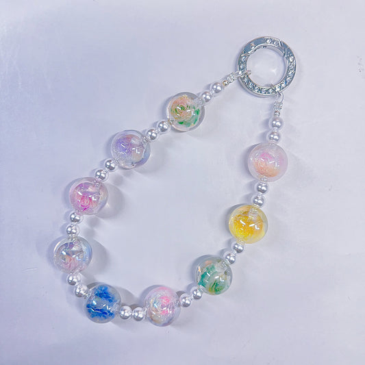 【BZ 1076】彩りフラワーー高品質光学メッキ加工樹脂ビーズ（夜光、カラーチェンジ）　レジン花パーツ入り　綺麗　ちゅるんちゅるん　大人系ーNEW