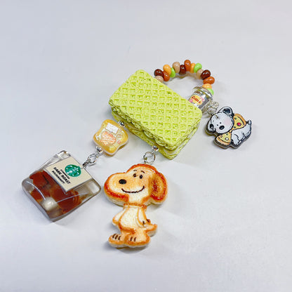 【BZ 1080】お菓子屋ー高品質レリーフ加工アクリルビーズ　ヒートン付パーツ　ミニプレート　豊かなデザインーNEW
