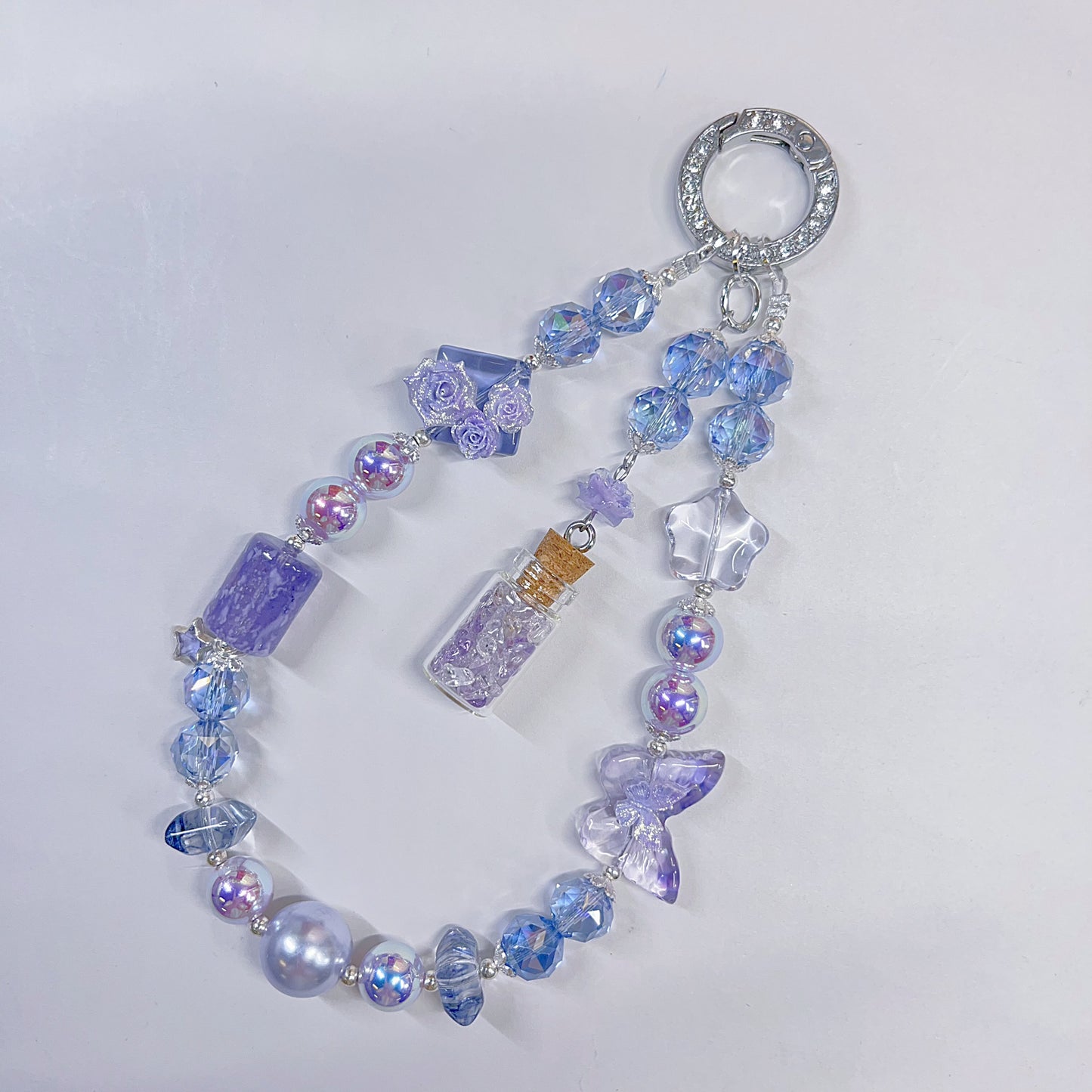 【BZ 1088】冬の水彩画ー高品質ガラスビーズ&天女パールビーズ&希土晶晶&ソフト夜光薔薇　大人系ーNEW