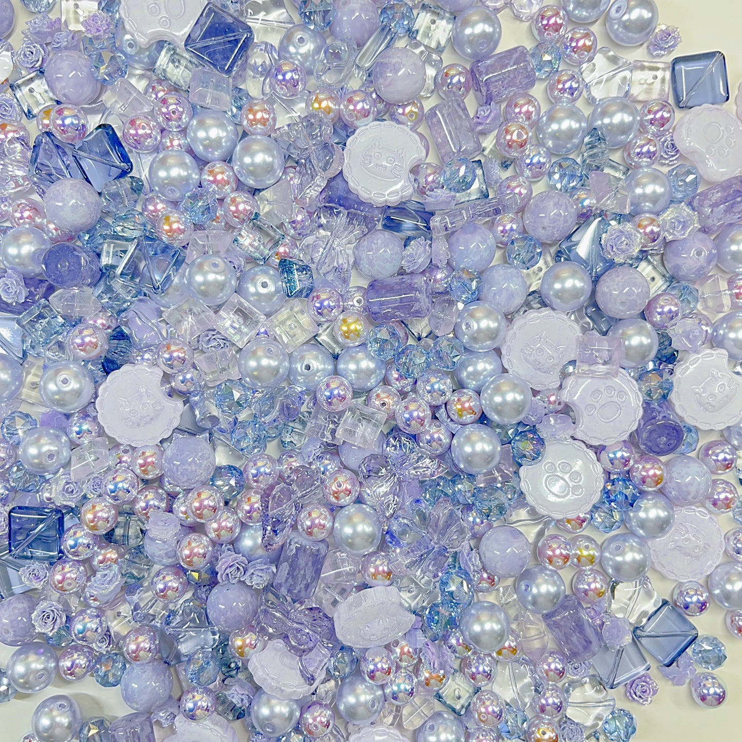 【BZ 1088】冬の水彩画ー高品質ガラスビーズ&天女パールビーズ&希土晶晶&ソフト夜光薔薇　大人系ーNEW