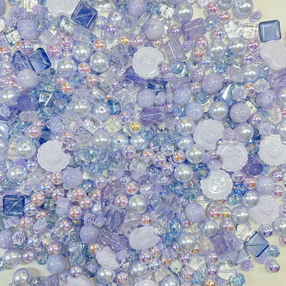【BZ 1088】冬の水彩画ー高品質ガラスビーズ&天女パールビーズ&希土晶晶&ソフト夜光薔薇　大人系ーNEW