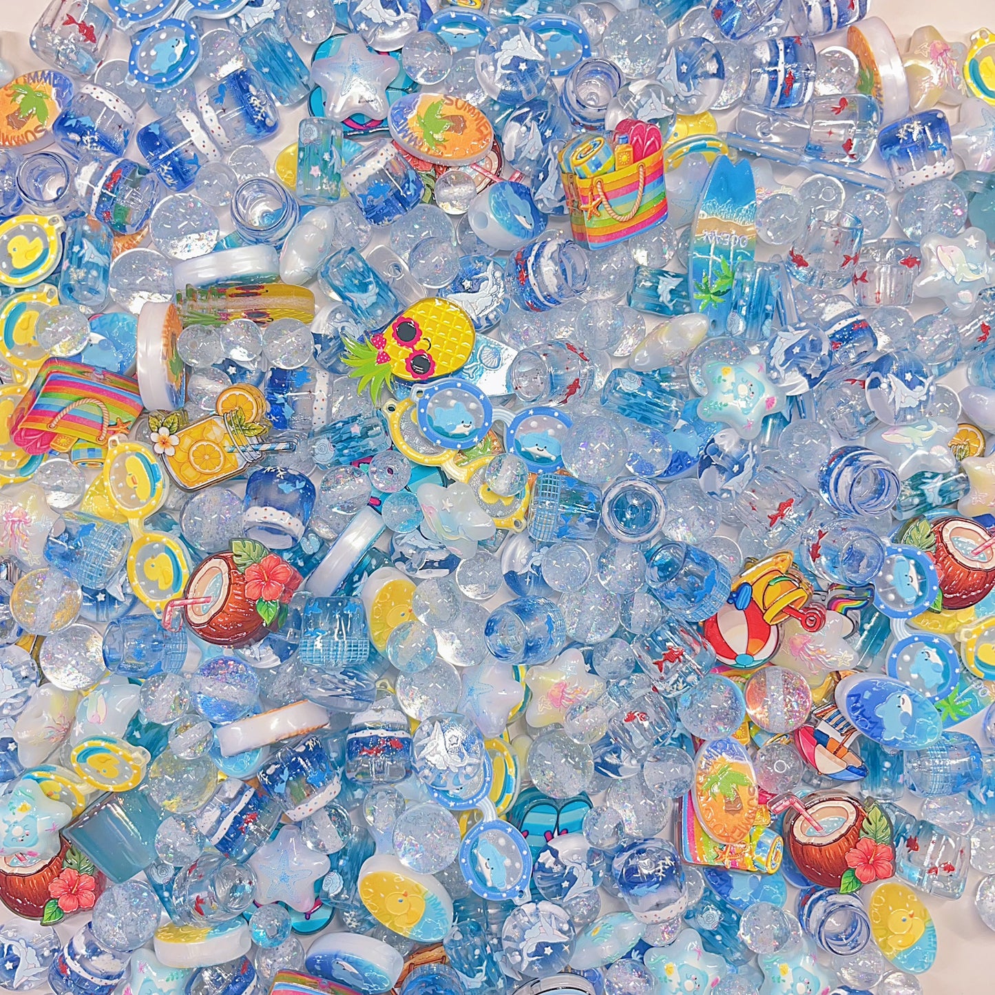 【BZ 1089】海ホリデーー高品質アクリルビーズ　樹脂ビーズ　レリーフ加工ビーズ　プレート　豊かなデザインーNEW