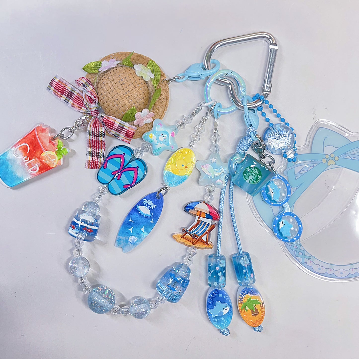 【BZ 1089】海ホリデーー高品質アクリルビーズ　樹脂ビーズ　レリーフ加工ビーズ　プレート　豊かなデザインーNEW
