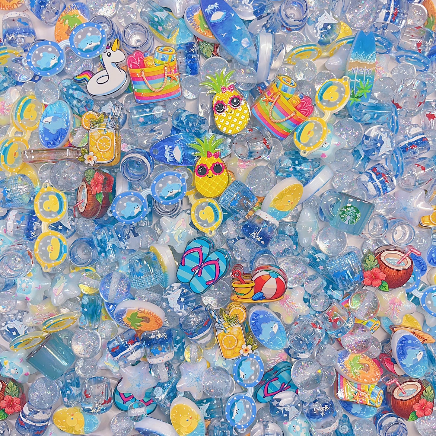 【BZ 1089】海ホリデーー高品質アクリルビーズ　樹脂ビーズ　レリーフ加工ビーズ　プレート　豊かなデザインーNEW