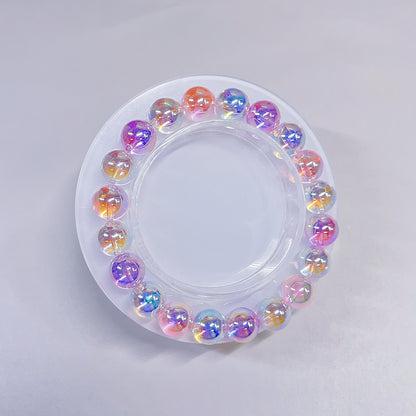 【BZ 1101】泡天女ーAK天女メッキ加工ガラスビーズ　爆ちゅるんちゅるん　パステルカラー　10ｍｍ　万能ビーズーNEW