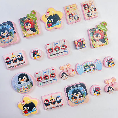 【特別奉仕品】刺繍ペンギンー刺繍デザイン　レリーフ加工ーNEW