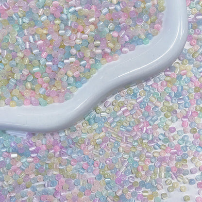 【BZ 1121】ミニキャッツアイー高品質キャツアイビーズ　ちゅるんちゅる　綺麗な光沢　パステルカラー　３ｍｍーNEW