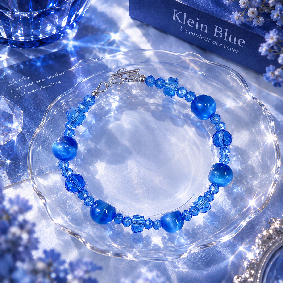 【BZ 1207】蒼宙ー高品質キャツアイビーズ&キャツアイ樹脂ビーズ&希土晶晶　綺麗　大人系ーNEW