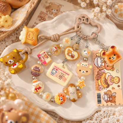 【BZ 1210】おやつタイムー高品質レリーフ加工ビーズ&分厚いアクリルビーズ&立体デコパ&ヒートン付チャーム&プレートーNEW